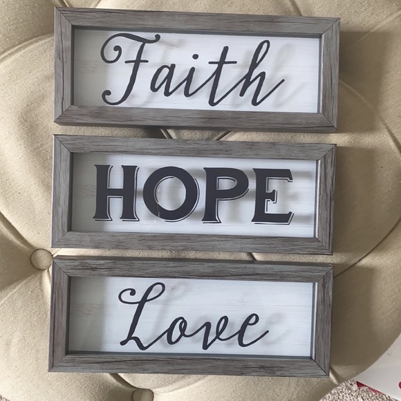 Faith Hope Love wall art set - Picture 1 of 3